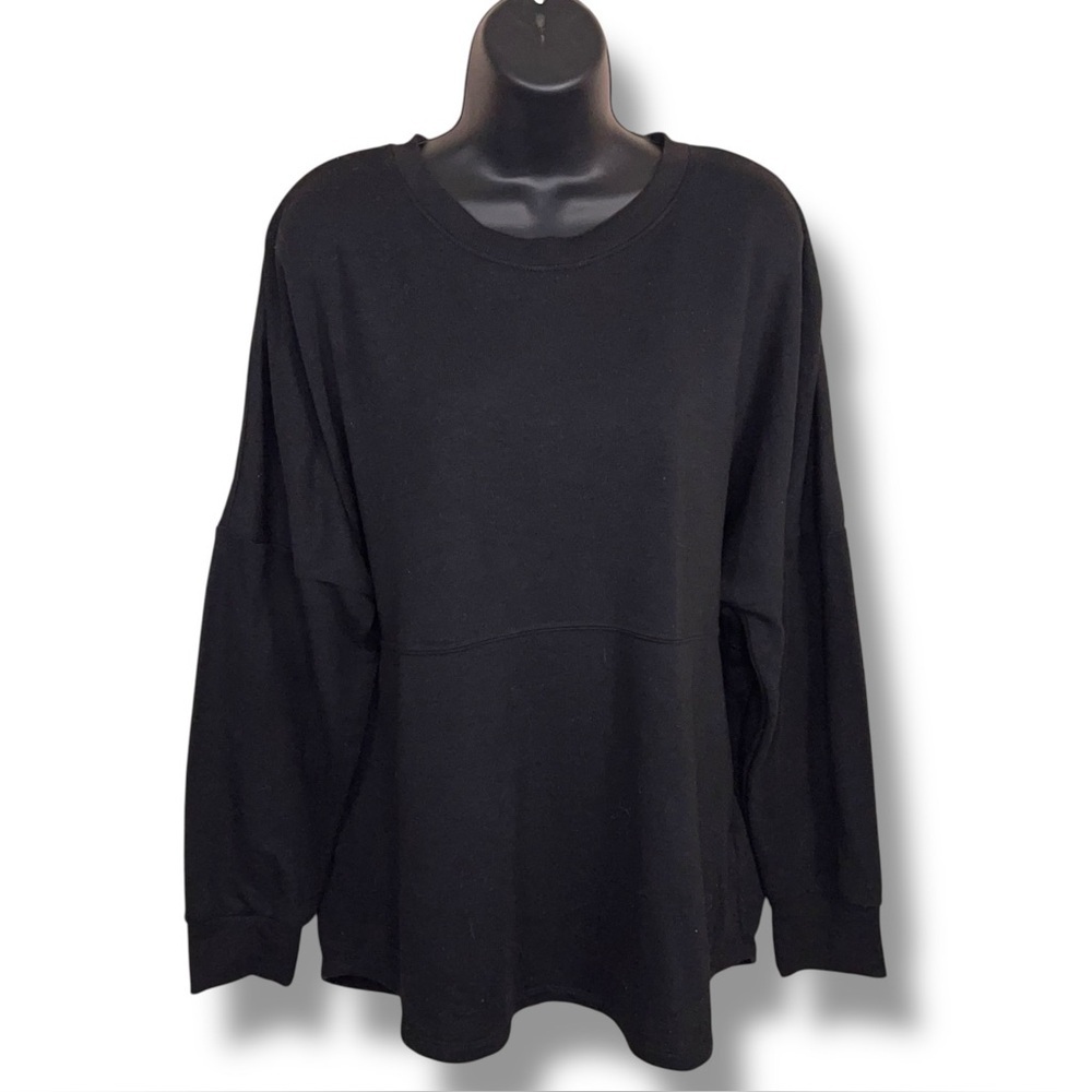Medium LuLaRoe Black Sweatshirt Long Sleeve Womens Casual Stretch Neutral